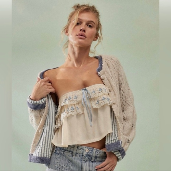 NWT Free People Tailia Ruffle Tube Top - Picture 3 of 4